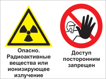 Кз 35 опасно - радиоактивные вещества или ионизирующее излучение. доступ посторонним запрещен. (пластик, 400х300 мм) - Знаки безопасности - Комбинированные знаки безопасности - Магазин охраны труда ohranatruda-shop.ru